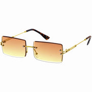 zeroUV Luxe Color Gradient Bevelled Lens Metal Rectangle Sunglasses D223 Sunglasses