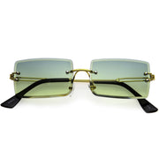 zeroUV Luxe Color Gradient Bevelled Lens Metal Rectangle Sunglasses D223 Sunglasses