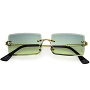 zeroUV Luxe Color Gradient Bevelled Lens Metal Rectangle Sunglasses D223 Sunglasses