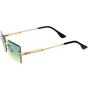 zeroUV Luxe Color Gradient Bevelled Lens Metal Rectangle Sunglasses D223 Sunglasses