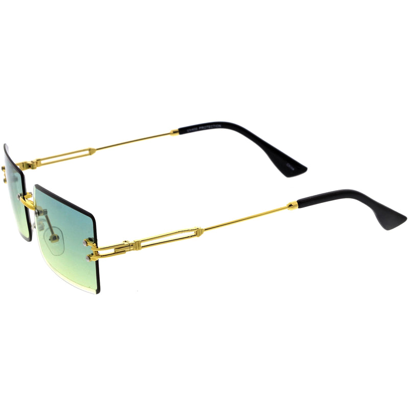 zeroUV Luxe Color Gradient Bevelled Lens Metal Rectangle Sunglasses D223 Sunglasses