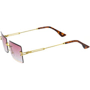 zeroUV Luxe Color Gradient Bevelled Lens Metal Rectangle Sunglasses D223 Sunglasses