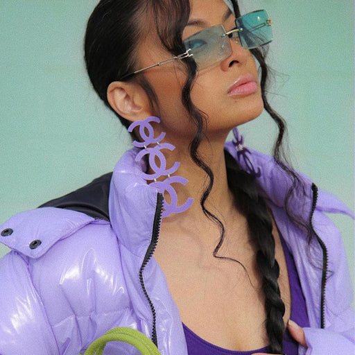 zeroUV Luxe Color Gradient Bevelled Lens Metal Rectangle Sunglasses D223 Sunglasses