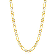 Bids.com 6.0mm 14K Yellow Gold Solid Pave Figaro Chain Necklaces