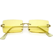 zeroUV Luxe Color Tinted Bevelled Lens Metal Rectangle Sunglasses D224 Sunglasses