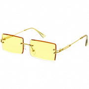 zeroUV Luxe Color Tinted Bevelled Lens Metal Rectangle Sunglasses D224 Sunglasses