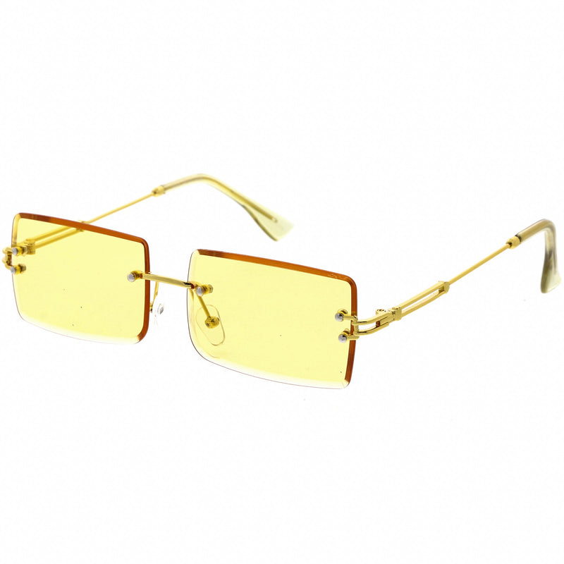 zeroUV Luxe Color Tinted Bevelled Lens Metal Rectangle Sunglasses D224 Sunglasses