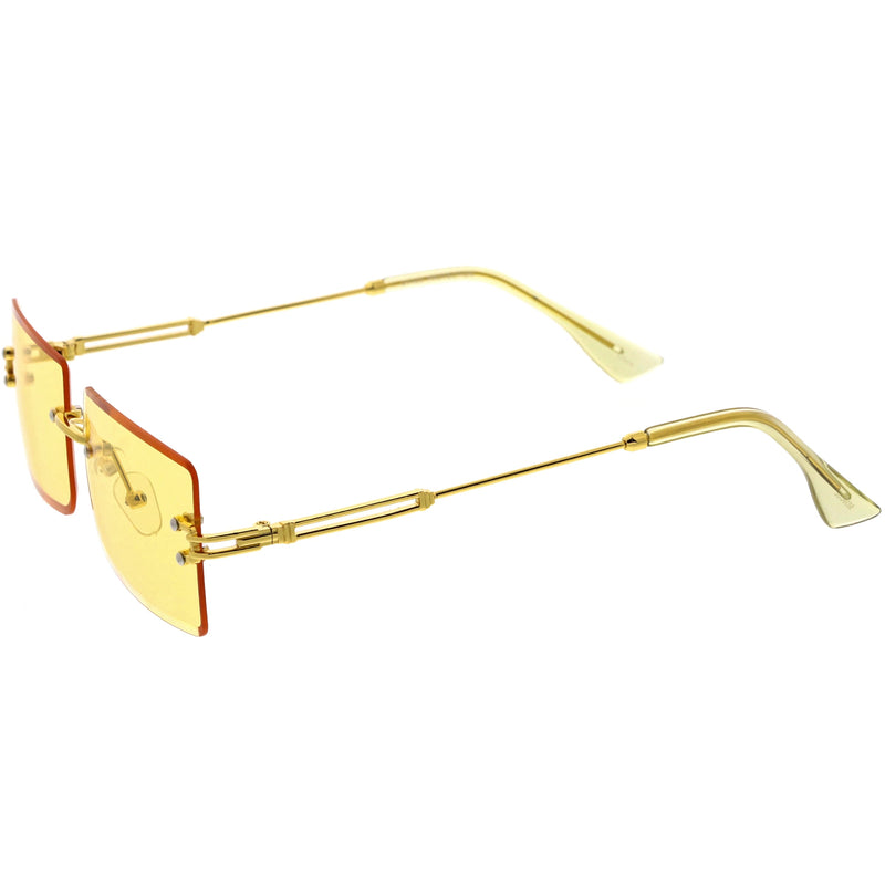 zeroUV Luxe Color Tinted Bevelled Lens Metal Rectangle Sunglasses D224 Sunglasses