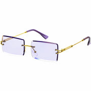 zeroUV Luxe Color Tinted Bevelled Lens Metal Rectangle Sunglasses D224 Sunglasses