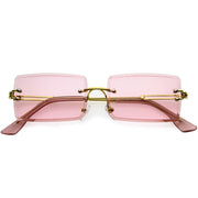 zeroUV Luxe Color Tinted Bevelled Lens Metal Rectangle Sunglasses D224 Sunglasses