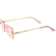 zeroUV Luxe Color Tinted Bevelled Lens Metal Rectangle Sunglasses D224 Sunglasses