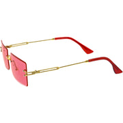 zeroUV Luxe Color Tinted Bevelled Lens Metal Rectangle Sunglasses D224 Sunglasses