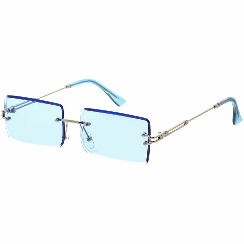 zeroUV Luxe Color Tinted Bevelled Lens Metal Rectangle Sunglasses D224 Sunglasses