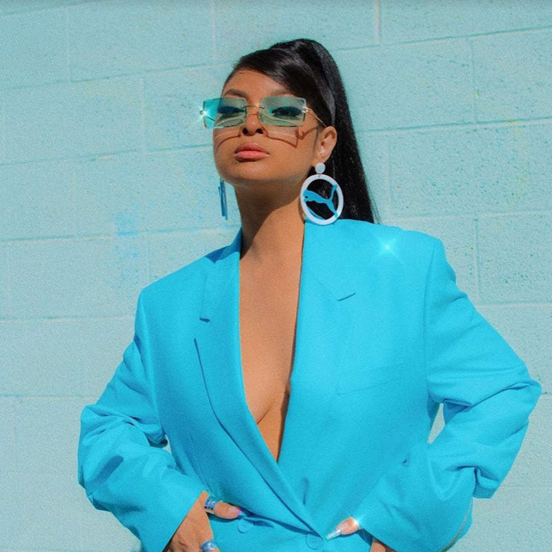 zeroUV Luxe Color Tinted Bevelled Lens Metal Rectangle Sunglasses D224 Sunglasses