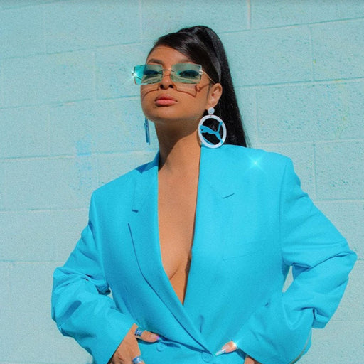 zeroUV Luxe Color Tinted Bevelled Lens Metal Rectangle Sunglasses D224 Sunglasses