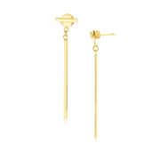 Bids.com 14k Yellow Gold Modern Disc and Bar Drop Earrings Earrings