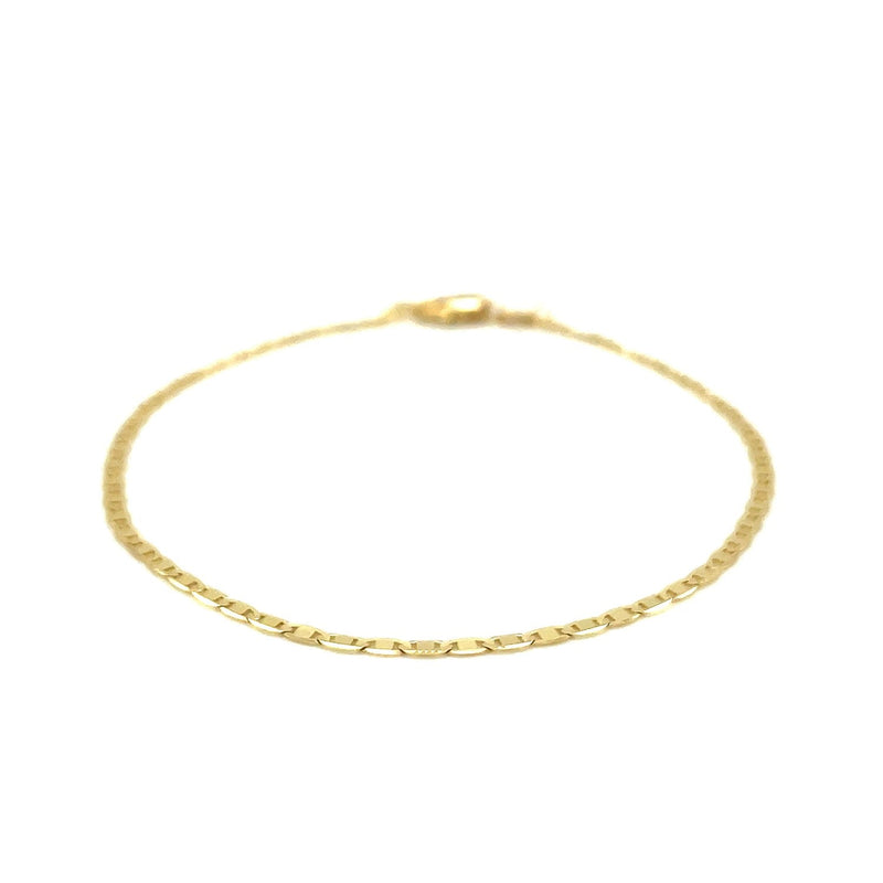 Bids.com 10k Yellow Gold Mariner Link Anklet 1.7mm Accessories