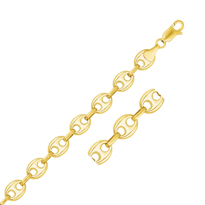Bids.com 11.0mm 14k Yellow Gold Puffed Mariner Link Bracelet Bracelets