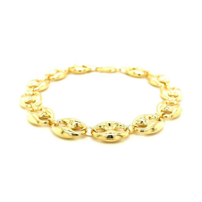 Bids.com 11.0mm 14k Yellow Gold Puffed Mariner Link Bracelet Bracelets