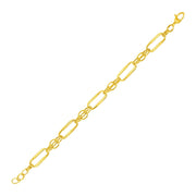 Bids.com 14k Yellow Gold Bracelet with Polished Rectangular Oval Links Bracelets