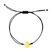 Bids.com 9 1/4 inch Black Cord Adjustable Bracelet with 14k Yellow Gold Circle Bracelets