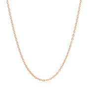 Bids.com 18k Rose Gold Round Oval Link Chain 1.5mm Necklaces