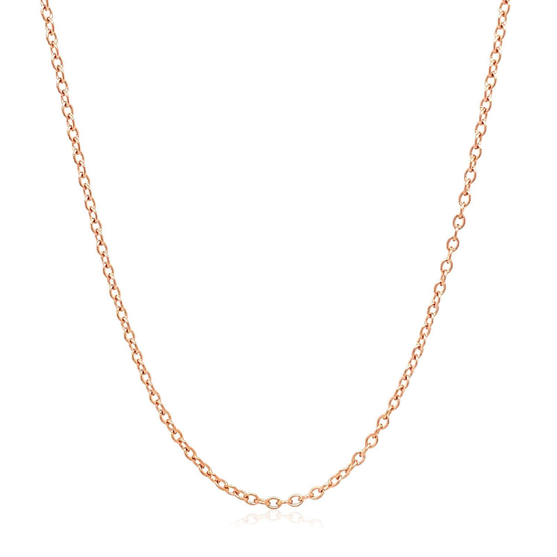 Bids.com 18k Rose Gold Round Oval Link Chain 1.5mm Necklaces