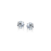 Bids.com 14k White Gold 3mm Faceted White Cubic Zirconia Stud Earrings Earrings