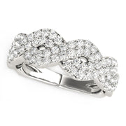 Bids.com Diamond Studded Interlocking Waves Ring in 14k White Gold (5/8 cttw) Rings