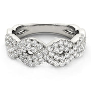 Bids.com Diamond Studded Interlocking Waves Ring in 14k White Gold (5/8 cttw) Rings