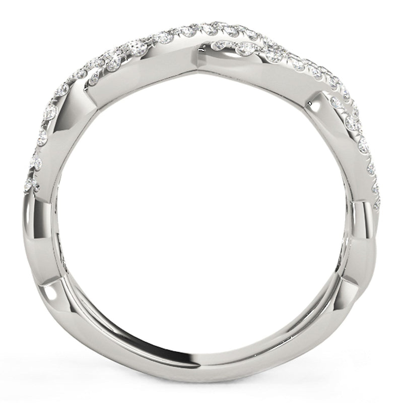 Bids.com Diamond Studded Interlocking Waves Ring in 14k White Gold (5/8 cttw) Rings