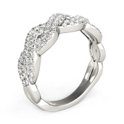 Bids.com Diamond Studded Interlocking Waves Ring in 14k White Gold (5/8 cttw) Rings