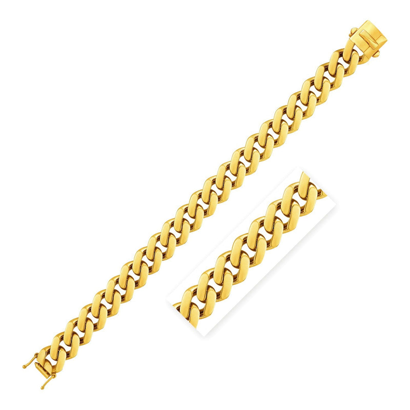 Bids.com 14k Yellow Gold 8 1/2 inch Wide Polished Curb Chain Bracelet Bracelets