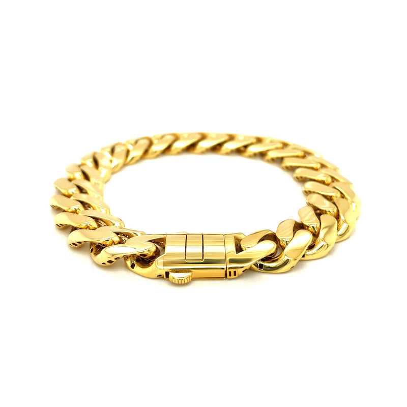 Bids.com 14k Yellow Gold 8 1/2 inch Wide Polished Curb Chain Bracelet Bracelets