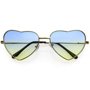 zeroUV Sweet Gradient Lens Rainbow Fashion Metal Heart Sunglasses D239 Sunglasses