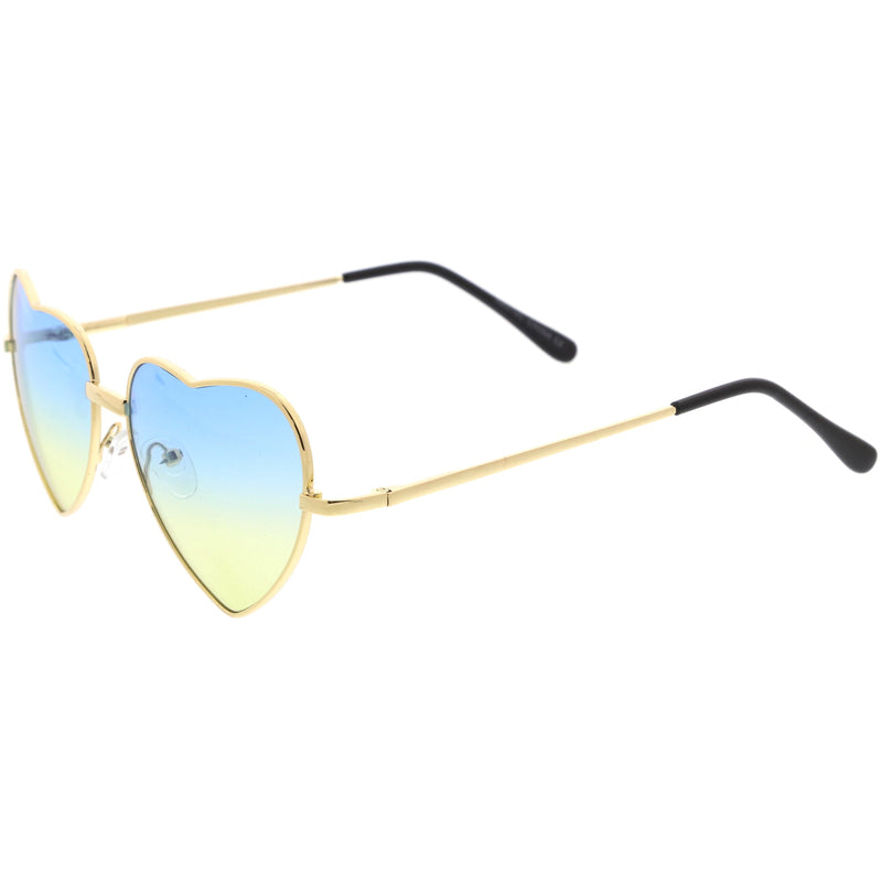 zeroUV Sweet Gradient Lens Rainbow Fashion Metal Heart Sunglasses D239 Sunglasses