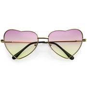 zeroUV Sweet Gradient Lens Rainbow Fashion Metal Heart Sunglasses D239 Sunglasses
