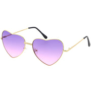 zeroUV Sweet Gradient Lens Rainbow Fashion Metal Heart Sunglasses D239 Sunglasses