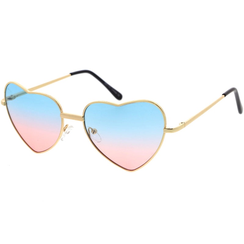 zeroUV Sweet Gradient Lens Rainbow Fashion Metal Heart Sunglasses D239 Sunglasses