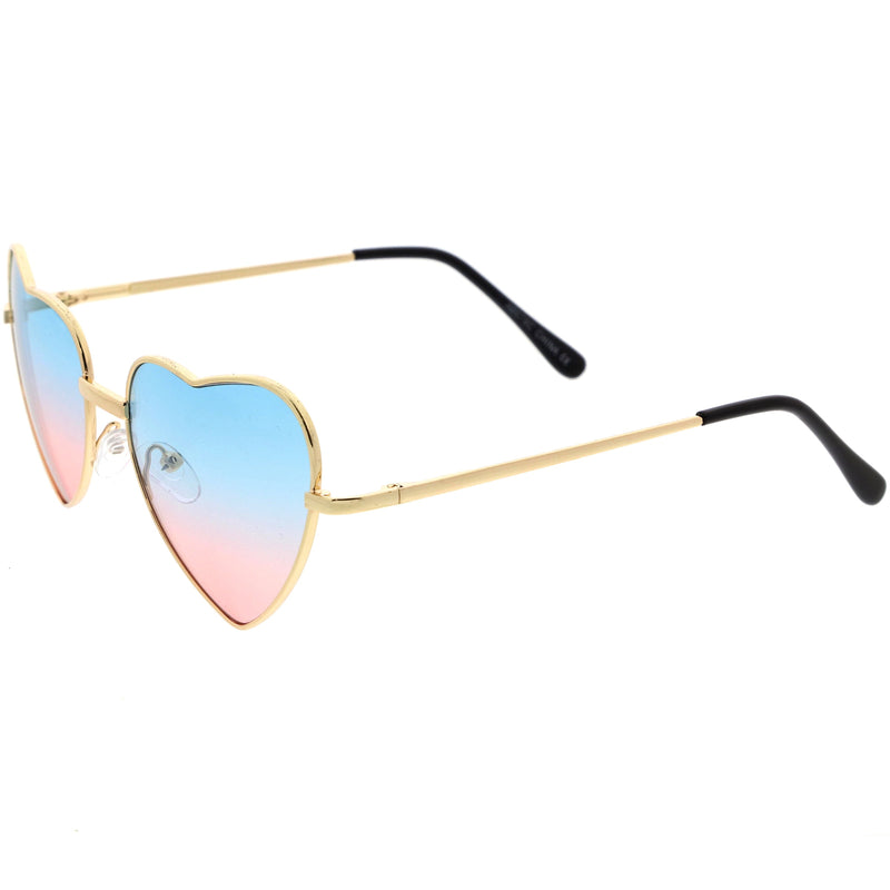 zeroUV Sweet Gradient Lens Rainbow Fashion Metal Heart Sunglasses D239 Sunglasses