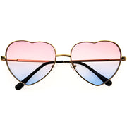 zeroUV Sweet Gradient Lens Rainbow Fashion Metal Heart Sunglasses D239 Sunglasses