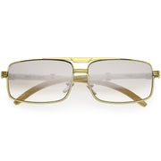 zeroUV Classy Dapper Neutral Metal Crossbar Square Sunglasses D245 Sunglasses