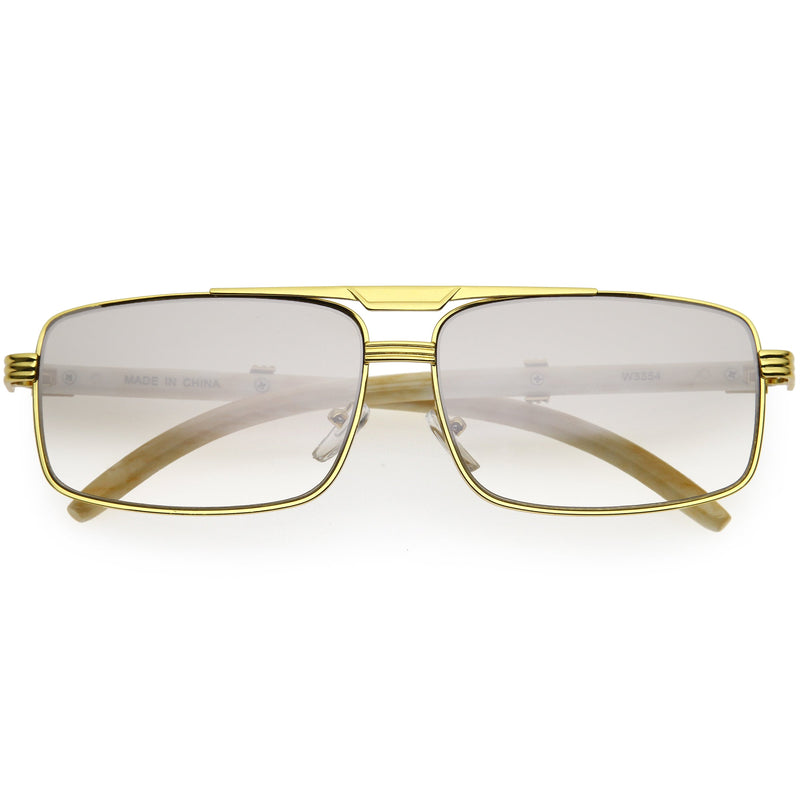 zeroUV Classy Dapper Neutral Metal Crossbar Square Sunglasses D245 Sunglasses