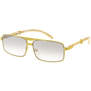 zeroUV Classy Dapper Neutral Metal Crossbar Square Sunglasses D245 Sunglasses