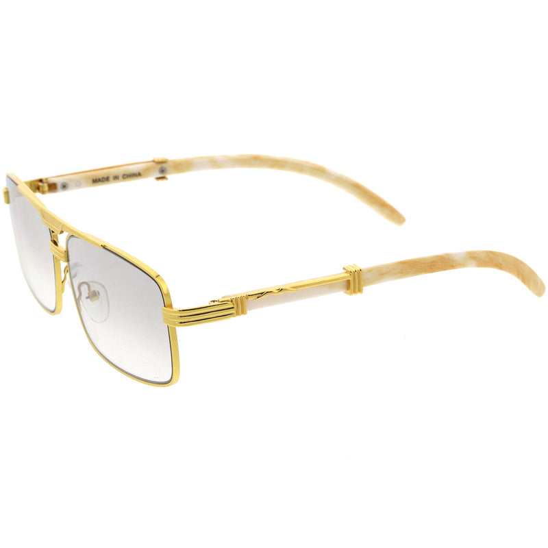 zeroUV Classy Dapper Neutral Metal Crossbar Square Sunglasses D245 Sunglasses