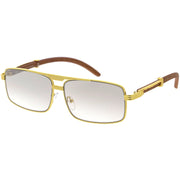 zeroUV Classy Dapper Neutral Metal Crossbar Square Sunglasses D245 Sunglasses