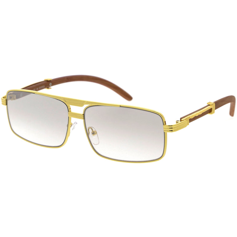 zeroUV Classy Dapper Neutral Metal Crossbar Square Sunglasses D245 Sunglasses