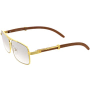 zeroUV Classy Dapper Neutral Metal Crossbar Square Sunglasses D245 Sunglasses