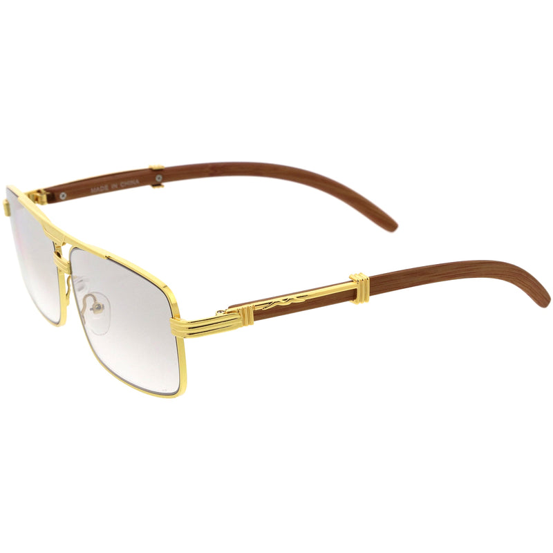 zeroUV Classy Dapper Neutral Metal Crossbar Square Sunglasses D245 Sunglasses