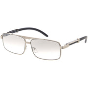 zeroUV Classy Dapper Neutral Metal Crossbar Square Sunglasses D245 Sunglasses